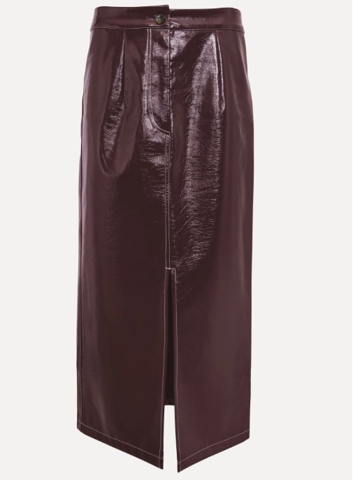 Alexia vegan leather midi skirt bordeaux